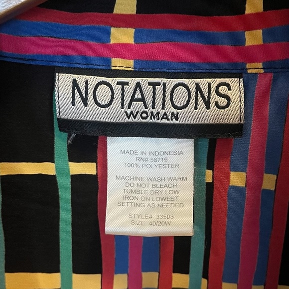 Vintage 90s multicolor plaid button down short sleeved shirt 40/20W - Picture 8 of 8